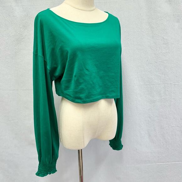 Aritza Wilfred Green Enzo Smocked Cuff Long Sleeve Crop Top Size Large Cotton
⁩ - Picture 5 of 14